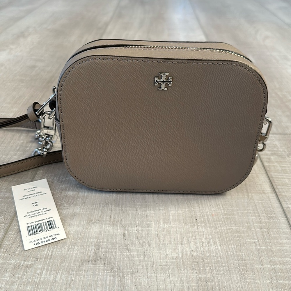 NWT TORY BURCH Robinson Round Crossbody - French Gray